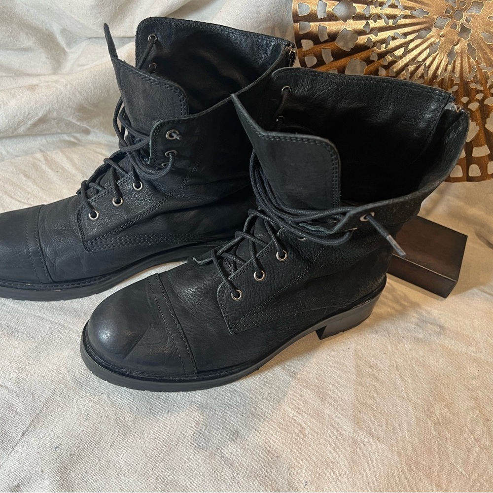 All Saints Black Lace Up Boots - Picture 7 of 9